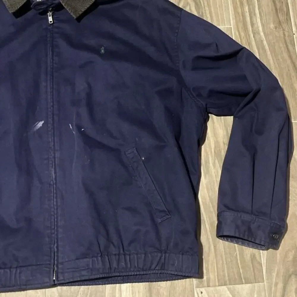 Polo By Ralph Lauren Mens Size 2XL Navy Bomber Jacket Corduroy Collar Cotton‎ - Picture 3 of 13